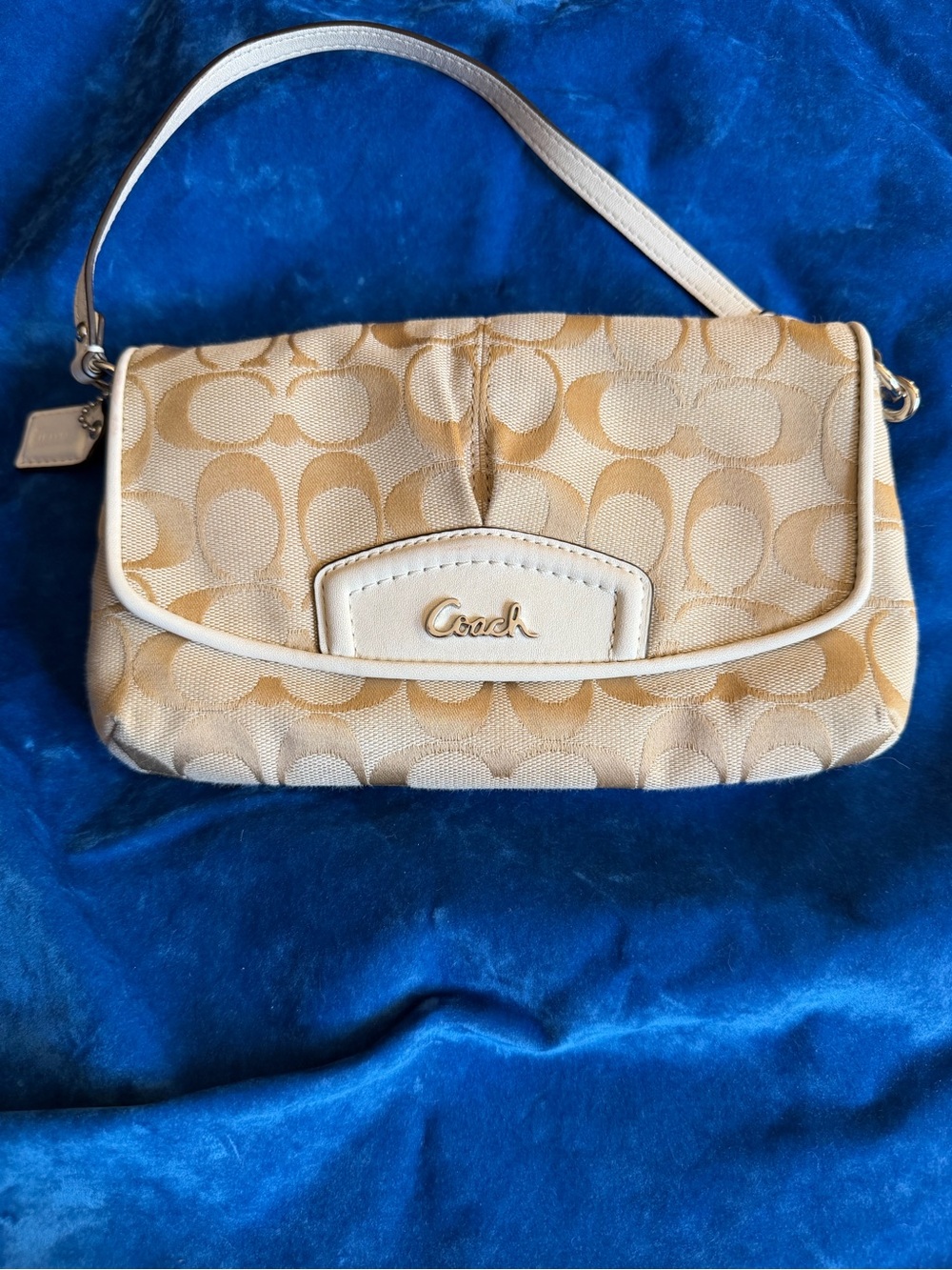 Vintage Coach Signature Optic Convertible Flap Clutch Wristlet Bag